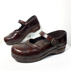 Dansko Mary Jane Clogs Leather Strap Espresso 39